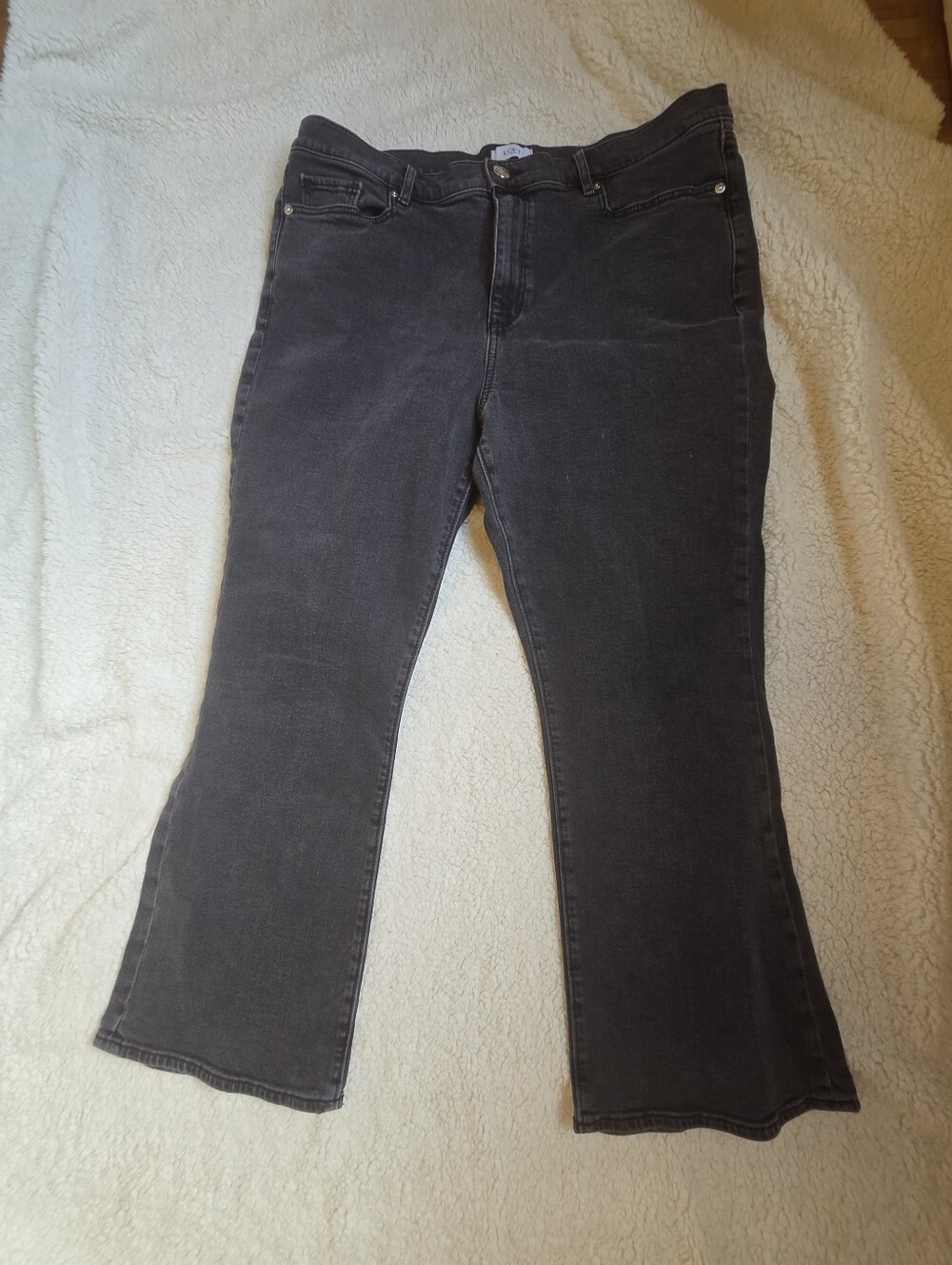 Loft Outlet Washed Black/Dark Gray Highrise Flare Cut Jeans
